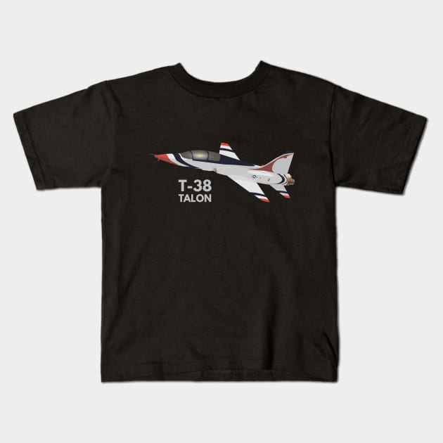 T-38 Talon Jet Trainer Airplane Kids T-Shirt by NorseTech